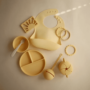 bord silicone, 3 vakken, pale daffodil - MUSHIE