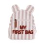 rugzak 'my first bag' stripes, nude/terracotta - CHILDHOME